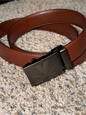 Virginia Cavaliers UVA Brown Leather Belt with Black Buckle